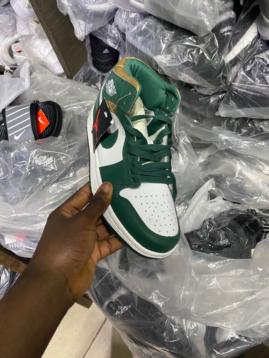 Baskets montantes vertes homme