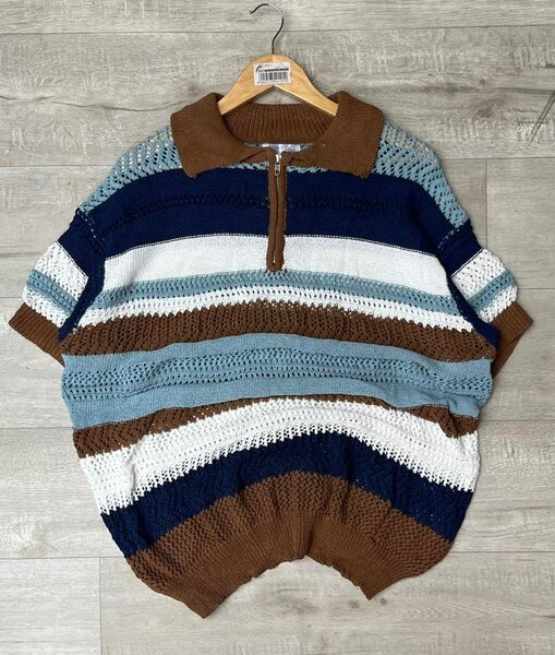 Polos rayés colorés en coton