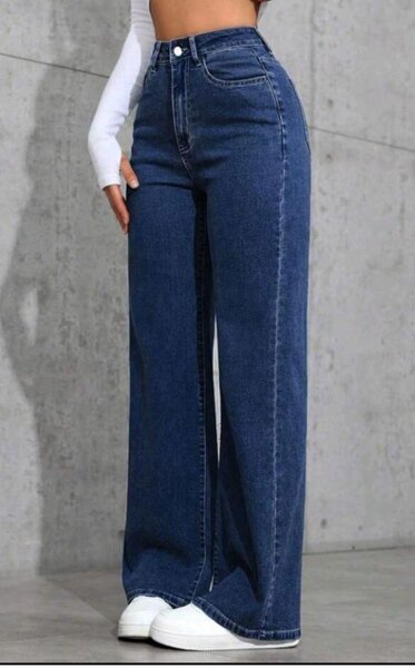 Jeans cargo large femme