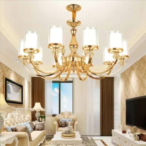 Lustre doré élégant 10 lampes