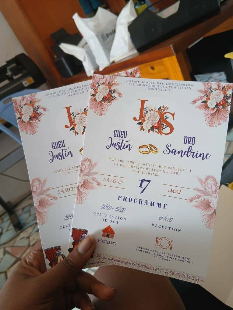 Cartes d'invitation mariage personnalisées