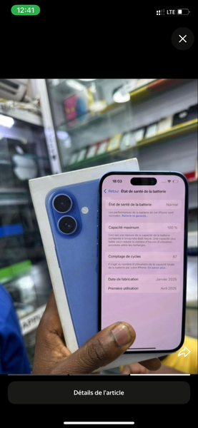 iPhone 16 Bleu Neuf