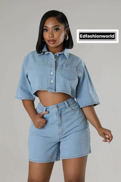 Ensemble mini en jeans sexy pour femme