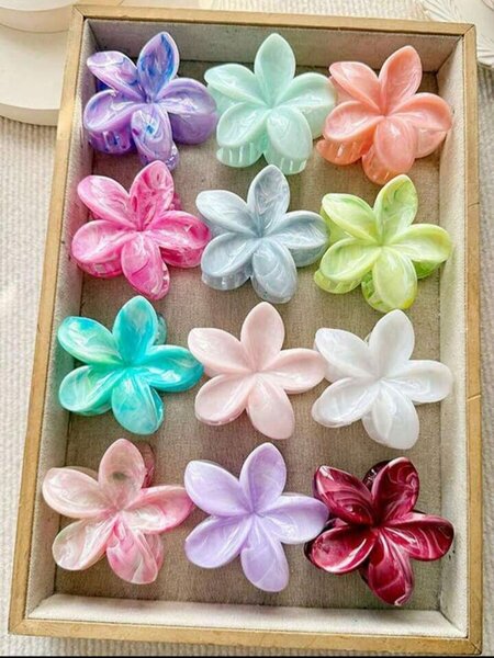 Pinces à cheveux fleurs colorées