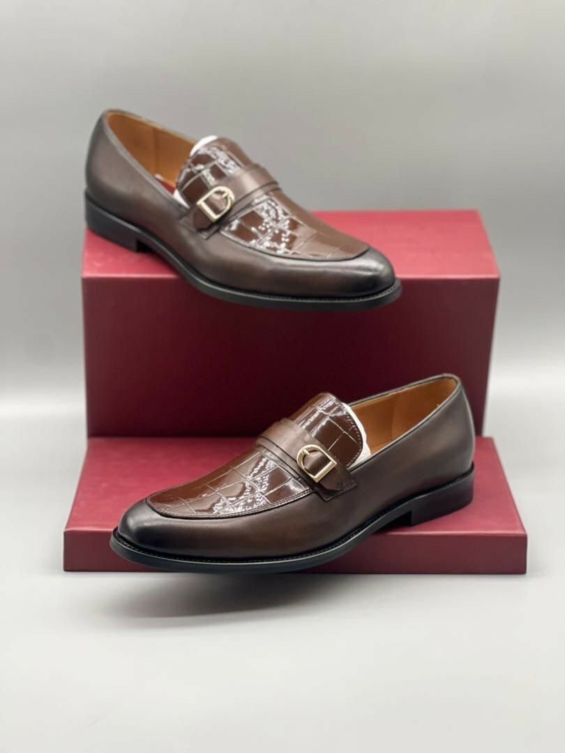 Brown leather shoes