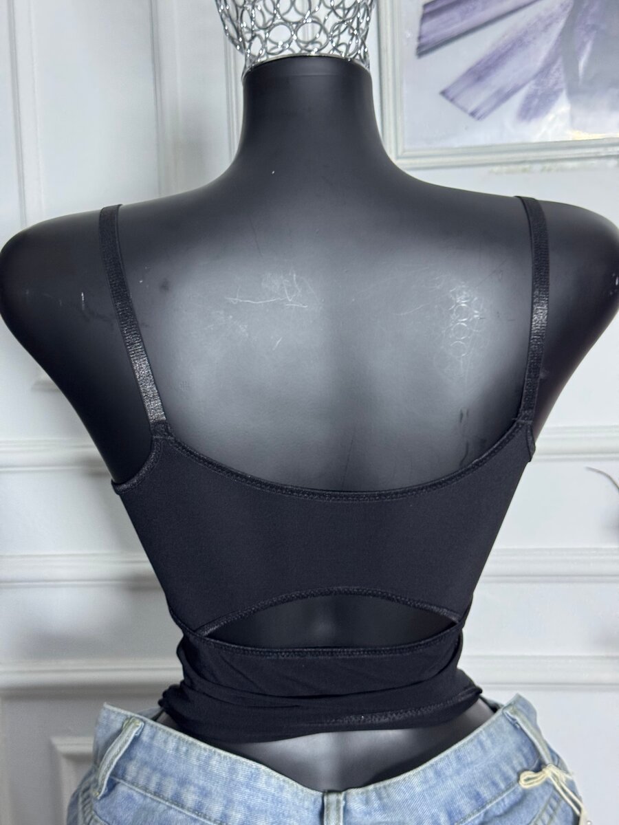 Top bustier noir à zip