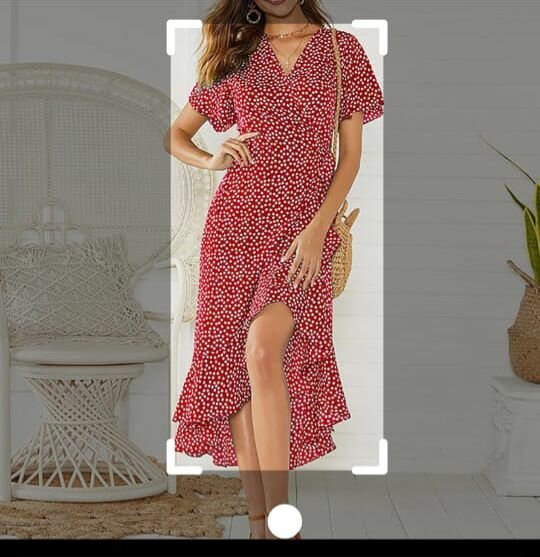 Robe d'été fleurie rouge blanc