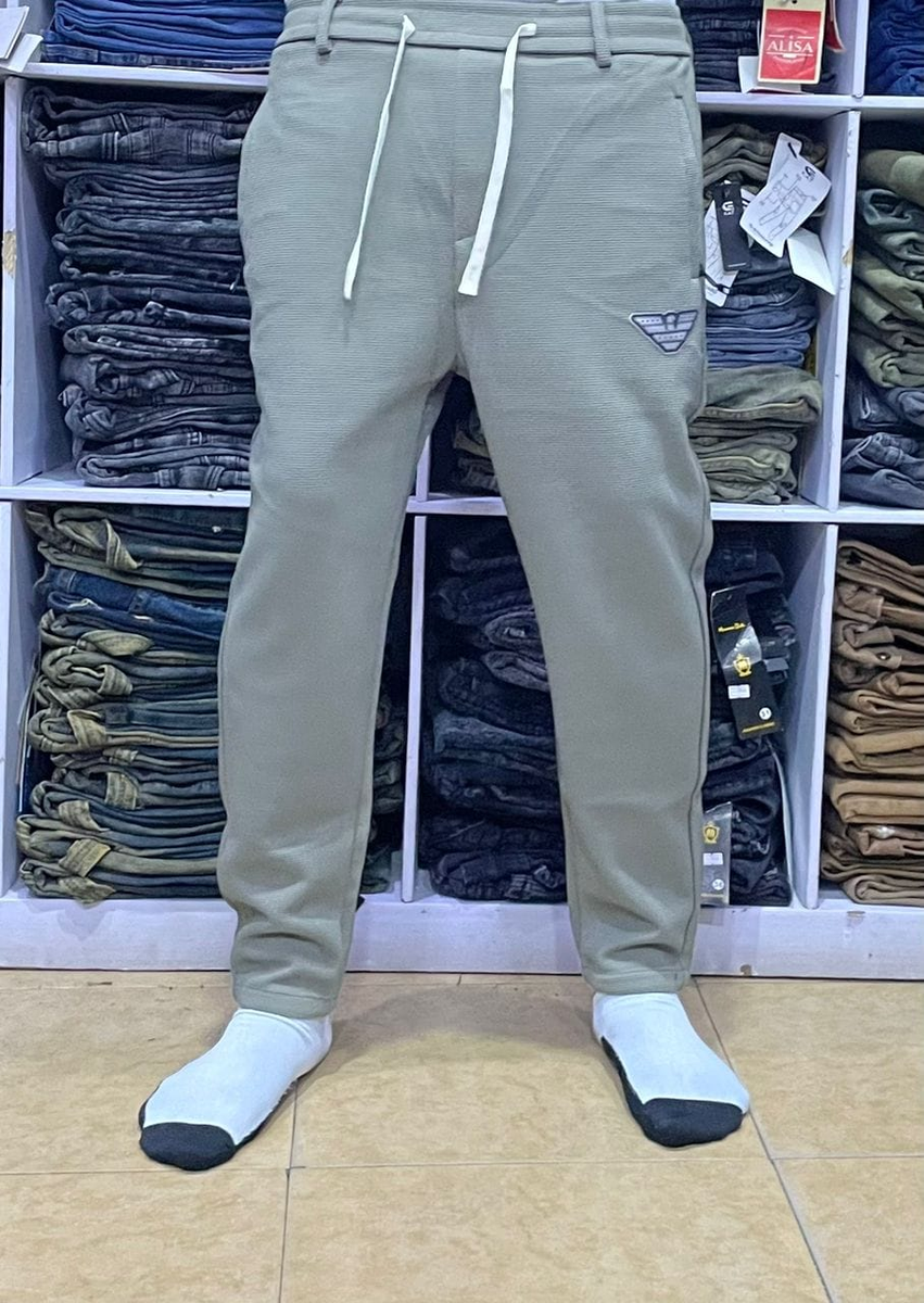 baggy pants gray ribbed