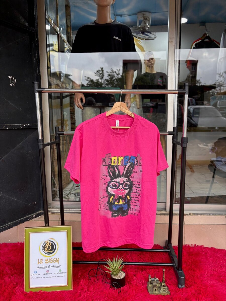 T-shirt rose imprimé unique