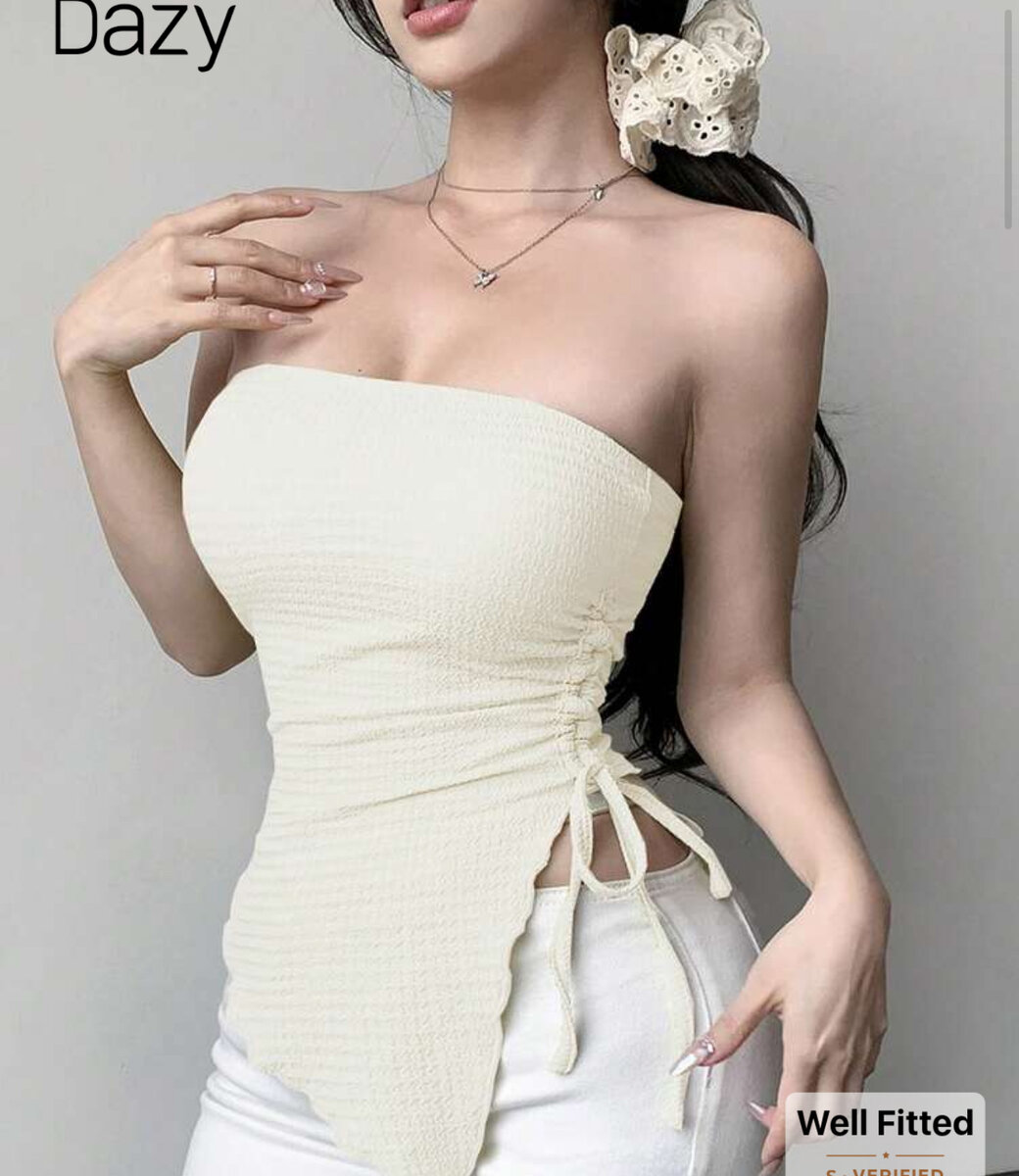 Top bustier texturé femme