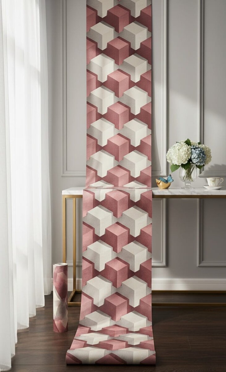 peint à motif géométrique 3D.