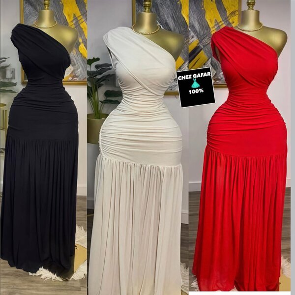 Robe soirée asymétrique élégante