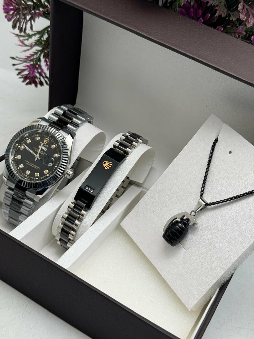 3 set Rolex watch, with necklace and bracelet