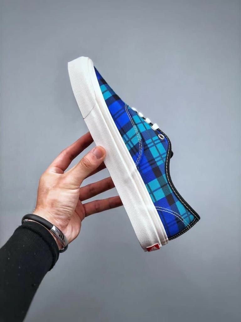 Vans carreaux de visil bleu