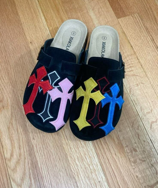 Mules colorées en cuir