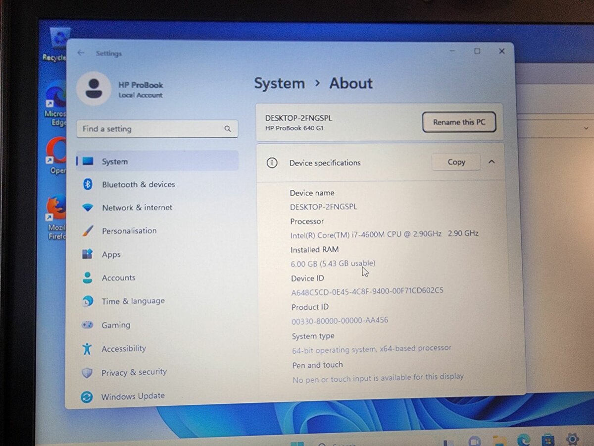 Hp probook 640 G1 Core i7 2.90ghz 6gb 500gb