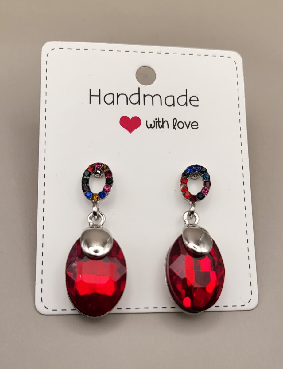 Red stone earrings