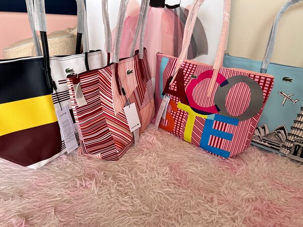 Sac Lacoste rayé coloré