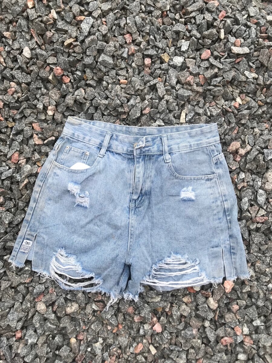 High waisted jeans shorts
