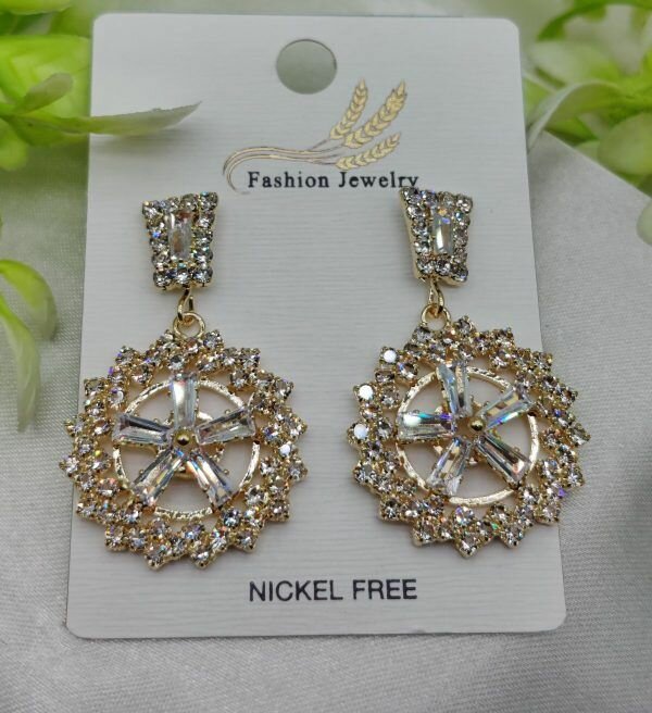 Imported Radiant Baguette Floral Drop Earrings