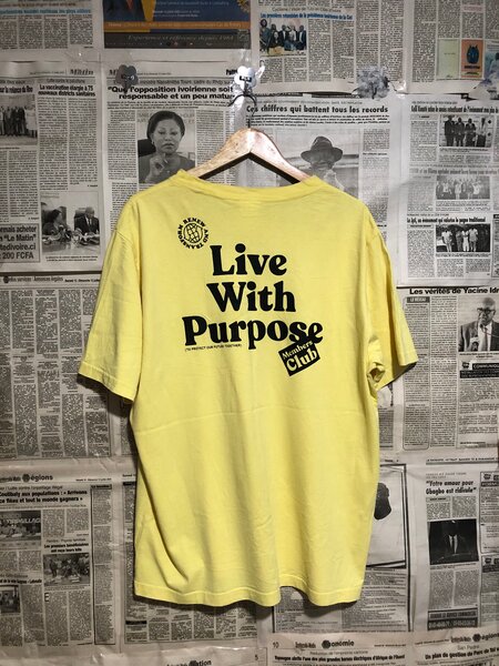 Tee jaune "Live With Purpose"
