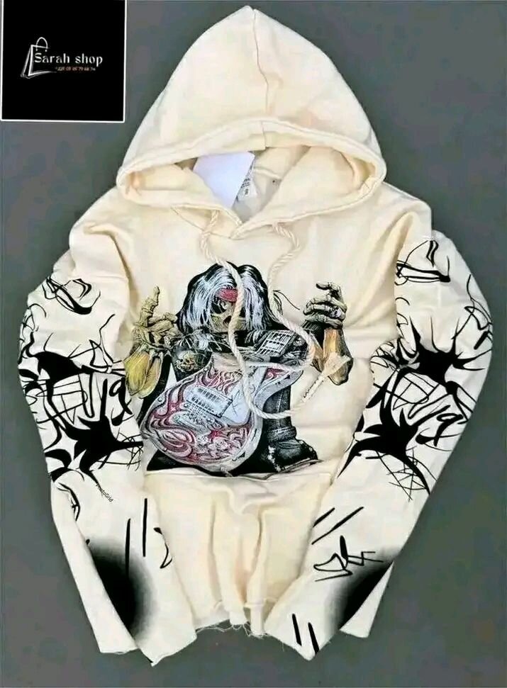 Sweat à capuche imprimé unisexe