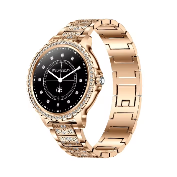 Montre connectée élégante dorée