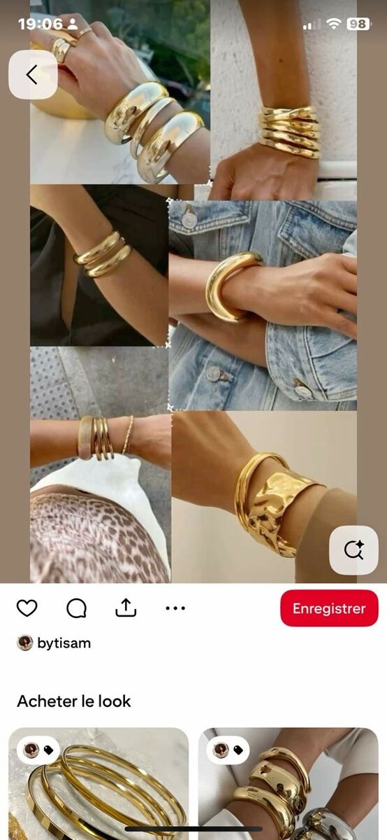 Bracelet doré design unique