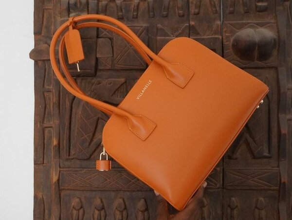 Sac "Elikia" en cuir caramel