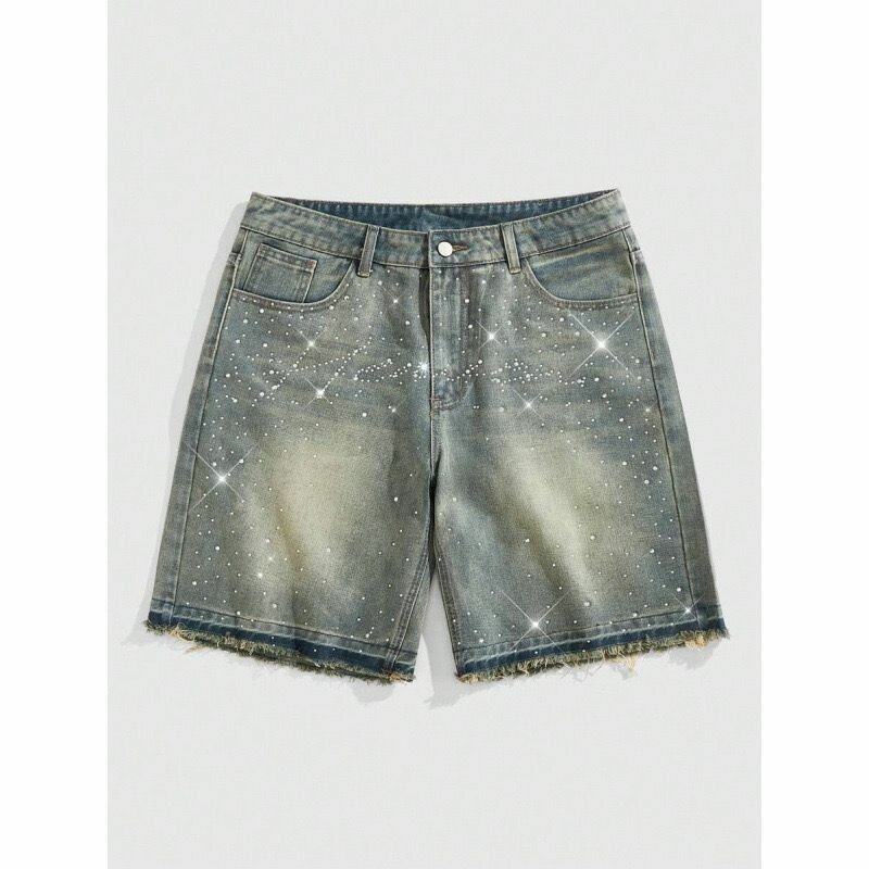 Shorts en denim avec strass