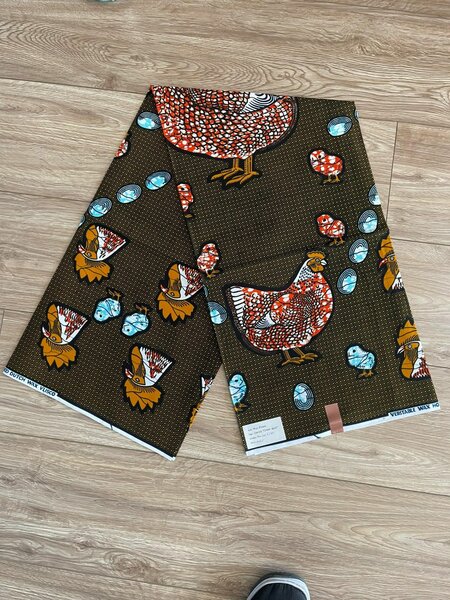 Tissu imprimé poules en coton