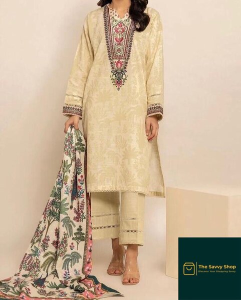 3 piece unstitched lawn suit
