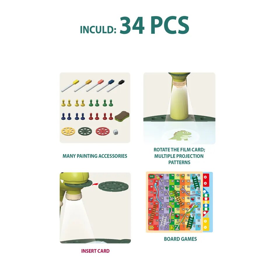 Tableau de projection dinosaure