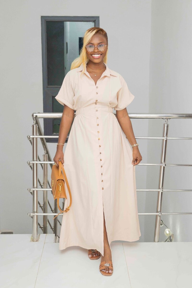 Robe chemise chic longue