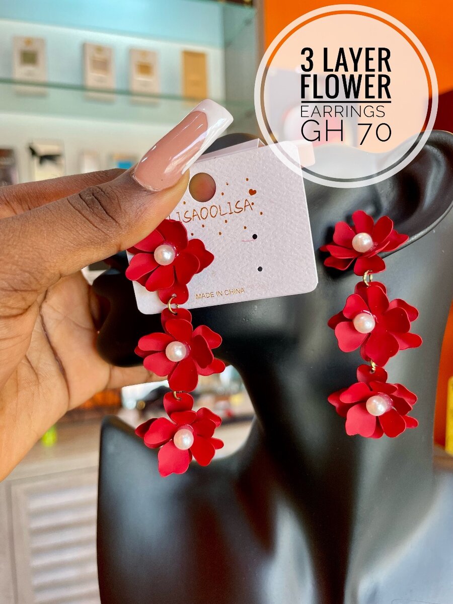 3layer flower earrings