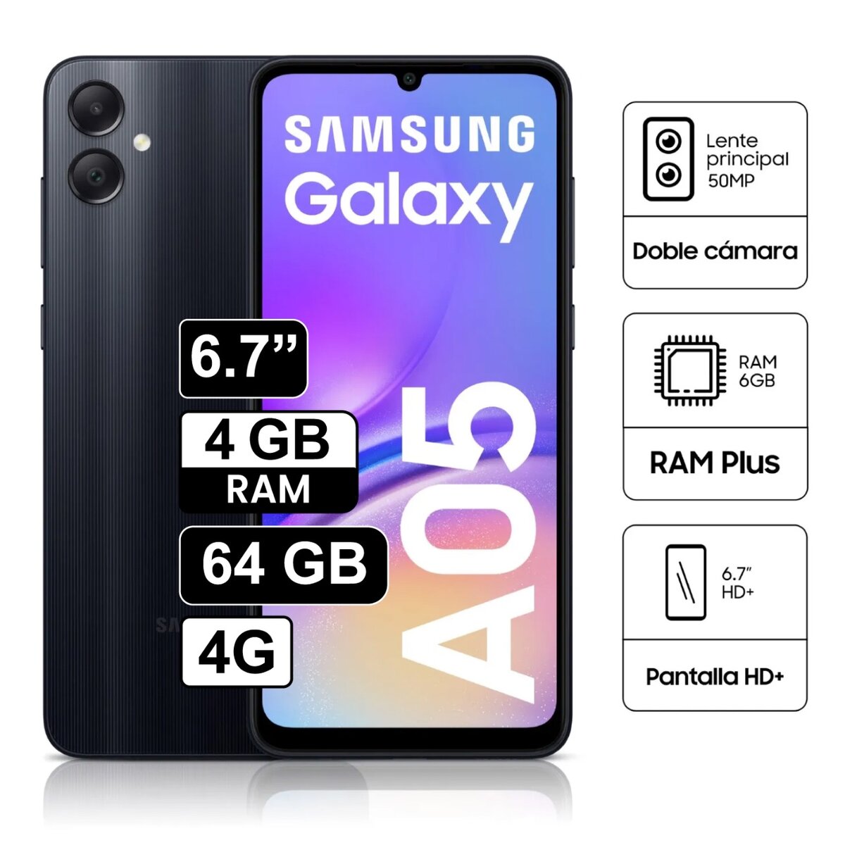 Galaxy Samsung A05.   64GB. + 4RAM