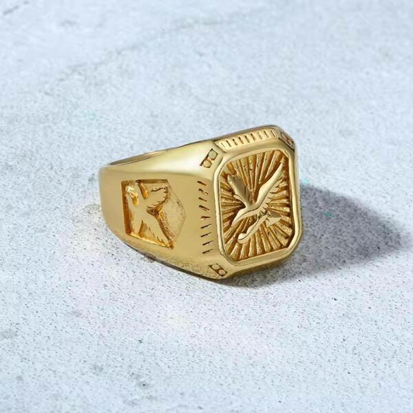 Bague Chevalière en Acier Inoxydable