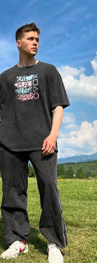 Штаны с лампасами варенка темно серого цвета