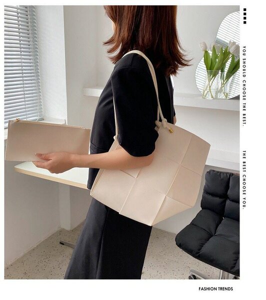 Soft leather tote bag