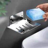 Rust-resistant Soap Holder Stainless Steel Soap Holder for Bathroom Kitchen Wall-mounted Sponge Tray Quick-drying for Shower
