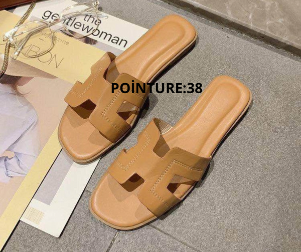 Sandales plates en cuir élégantes