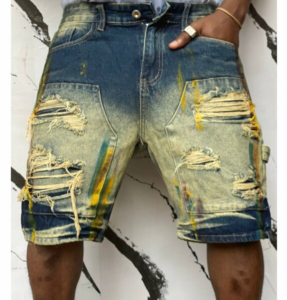 Shorts en jean déchirés homme