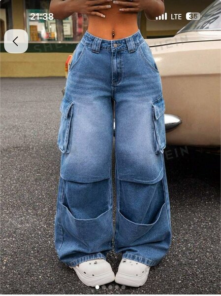 Pantalon cargo large femme