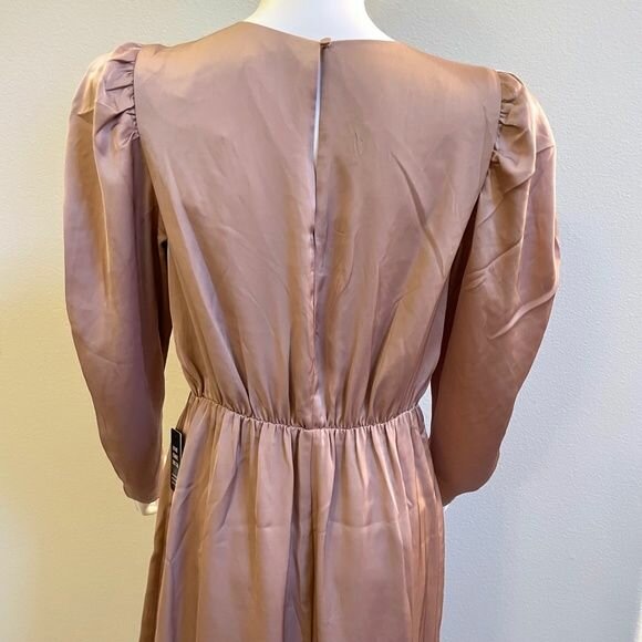 Ladies EXPRESS Blushing Mauve Satin Midi Dress