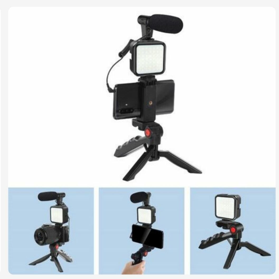Phone Vlog Video Kit With Adjustable Tripod/ stabilazer