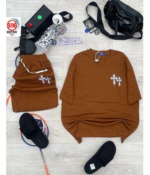 Ensemble T-shirt et Short Marron
