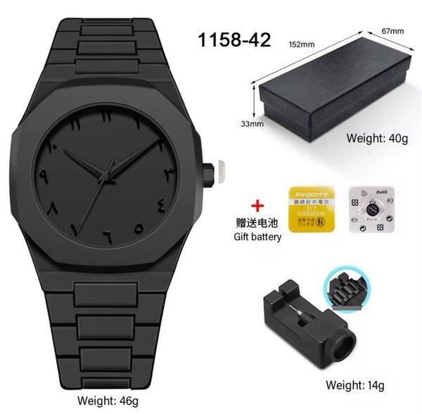 Montre noire minimaliste