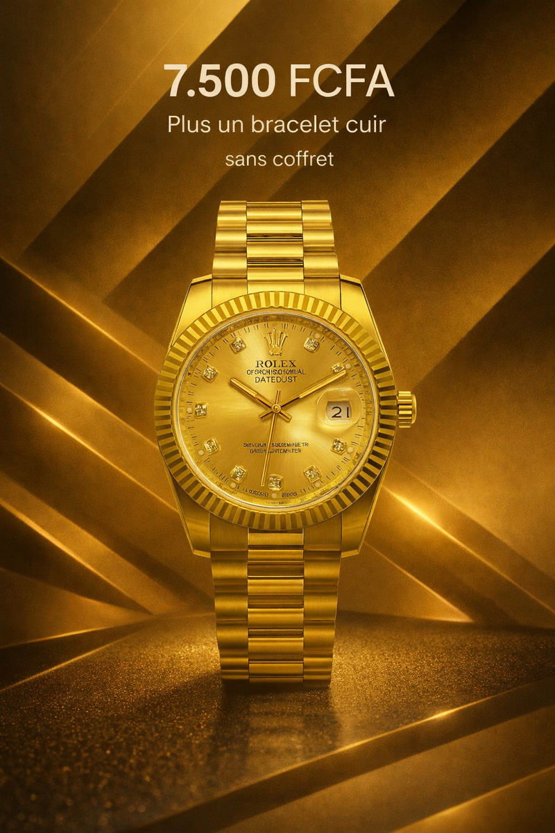 Montre de luxe dorée homme