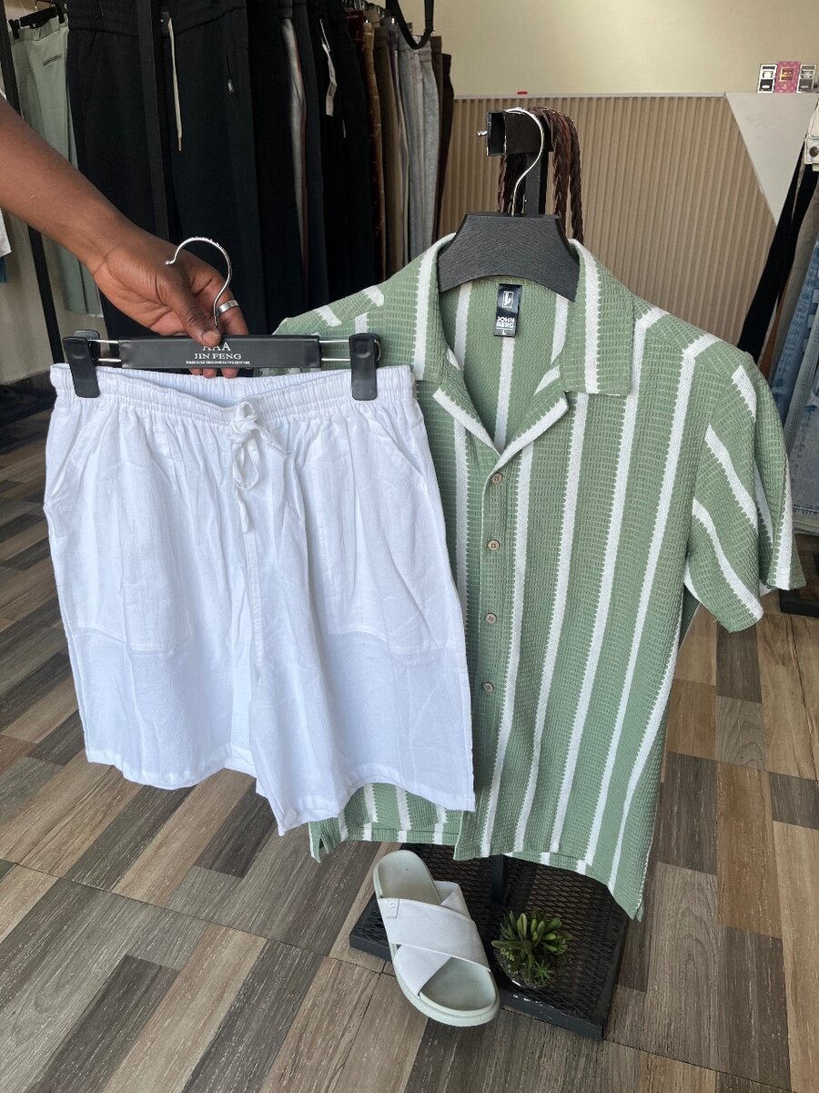 Shirts and linen shorts