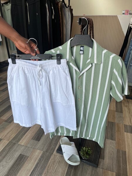 Shirts and linen shorts